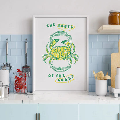 Plakat "The Taste of the Coast" - Grafika w Stylu Śródziemnomorskim