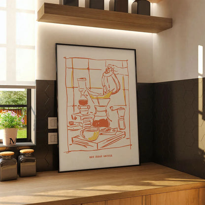 Plakat "But First, Coffee" - Grafika dla Miłośników Kawy