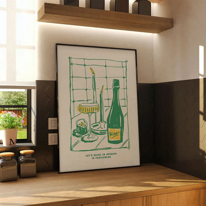 Plakat "Let's Drink to Nothing" - Stylowa Grafika do Baru