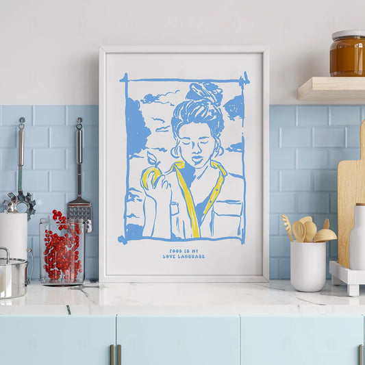 Plakat "Food is My Love Language" - Grafika dla Smakoszy - Findposter