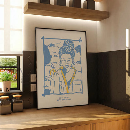 Plakat "Food is My Love Language" - Grafika dla Smakoszy
