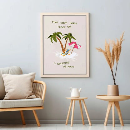 Plakat "Relaks pod Palmami" - Grafika w Stylu Wakacyjnym