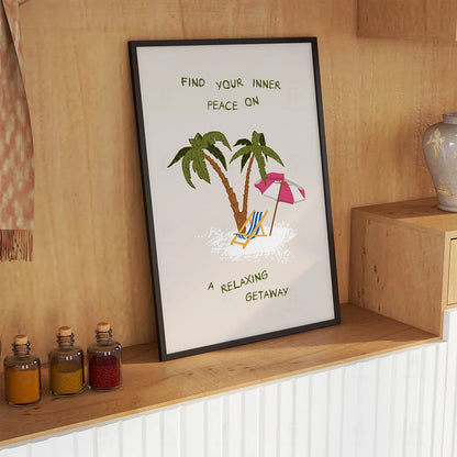 Plakat "Relaks pod Palmami" - Grafika w Stylu Wakacyjnym