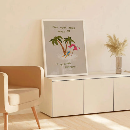 Plakat "Relaks pod Palmami" - Grafika w Stylu Wakacyjnym