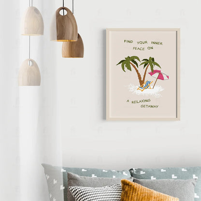 Plakat "Relaks pod Palmami" - Grafika w Stylu Wakacyjnym