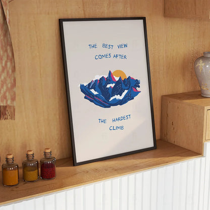 Plakat "Najlepszy Widok" - Inspirująca Grafika z Górami