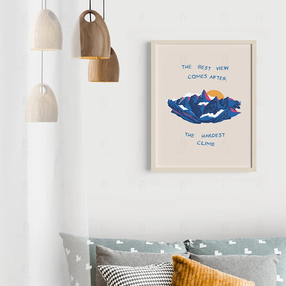 Plakat "Najlepszy Widok" - Inspirująca Grafika z Górami