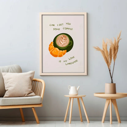 Plakat "Kawa jako Język Miłości" - Grafika dla Kawoszy
