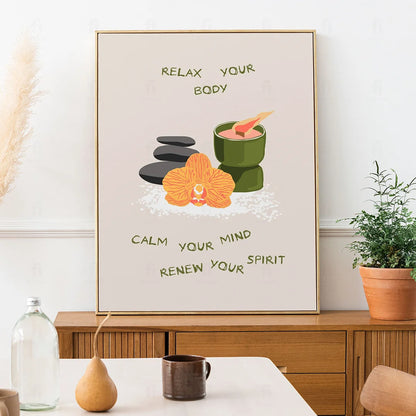 Plakat "Relaksacja i Odnowa" - Grafika z Motywem Wellness
