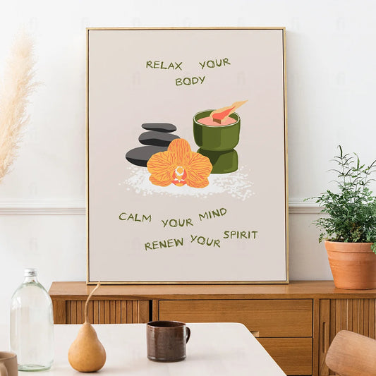 Plakat "Relaksacja i Odnowa" - Grafika z Motywem Wellness