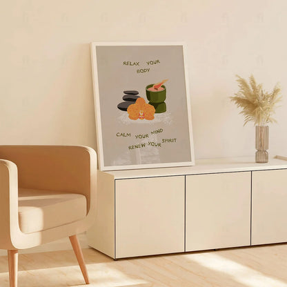 Plakat "Relaksacja i Odnowa" - Grafika z Motywem Wellness