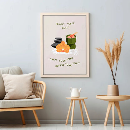 Plakat "Relaksacja i Odnowa" - Grafika z Motywem Wellness