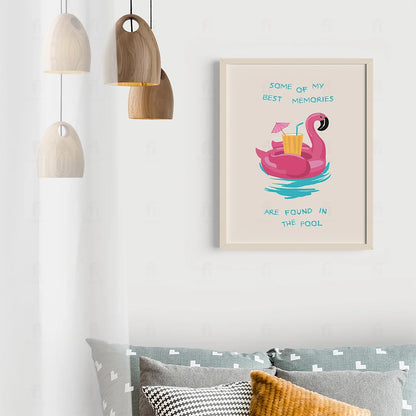 Plakat "Basenowe Wspomnienia" - Grafika w Stylu Wakacyjnym