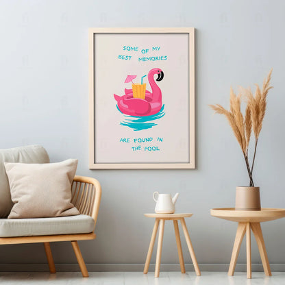 Plakat "Basenowe Wspomnienia" - Grafika w Stylu Wakacyjnym