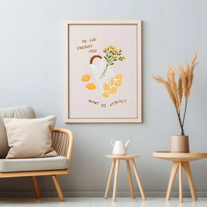 Plakat "Energia" - Pozytywna Grafika z Cytatem
