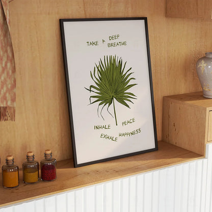 Plakat "Wdech i Wydech" - Grafika z Motywem Botanicznym