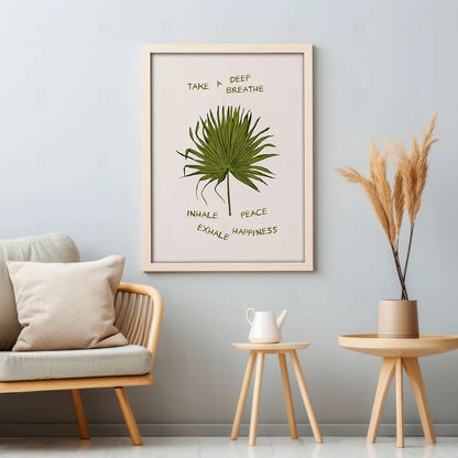 Plakat "Wdech i Wydech" - Grafika z Motywem Botanicznym
