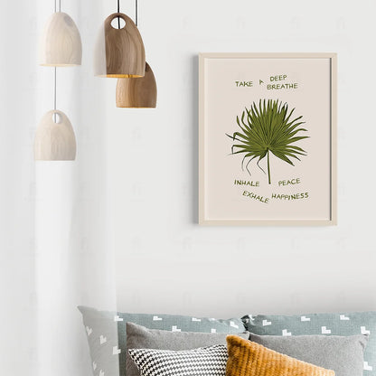 Plakat "Wdech i Wydech" - Grafika z Motywem Botanicznym