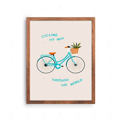 Plakat "Rowerowa Podróż" - Grafika z Rowerem w Stylu Vintage