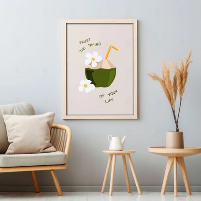 Plakat "Zaufaj Czasowi" - Inspirująca Grafika z Cytatem