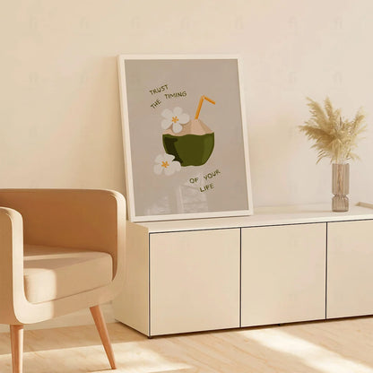 Plakat "Zaufaj Czasowi" - Inspirująca Grafika z Cytatem