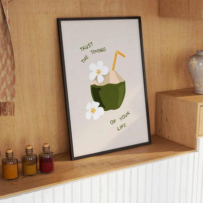 Plakat "Zaufaj Czasowi" - Inspirująca Grafika z Cytatem
