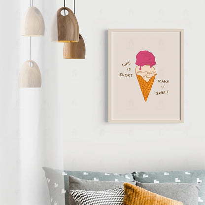 Plakat "Słodkie Chwile" - Grafika z Lodami