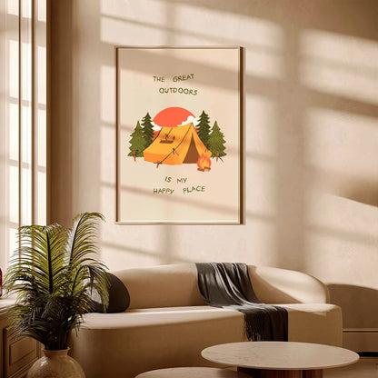 Plakat "Otwarte Przestrzenie" - Grafika z Naturą i Przygodą