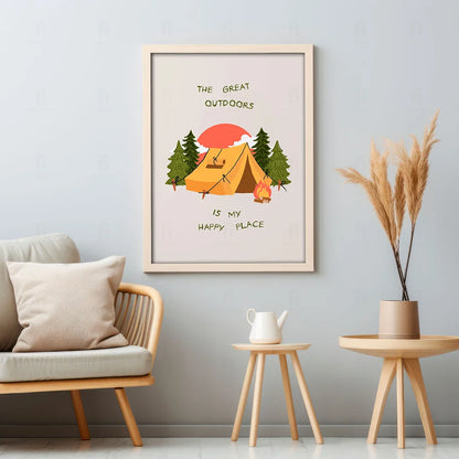 Plakat "Otwarte Przestrzenie" - Grafika z Naturą i Przygodą