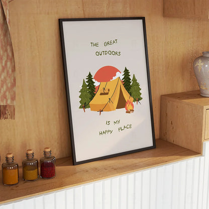 Plakat "Otwarte Przestrzenie" - Grafika z Naturą i Przygodą