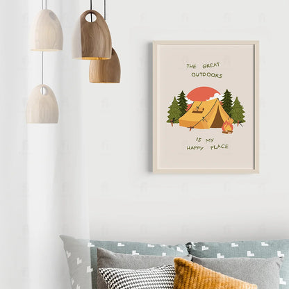Plakat "Otwarte Przestrzenie" - Grafika z Naturą i Przygodą