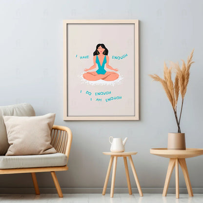 Plakat "Wystarczam" - Grafika z Afirmacją