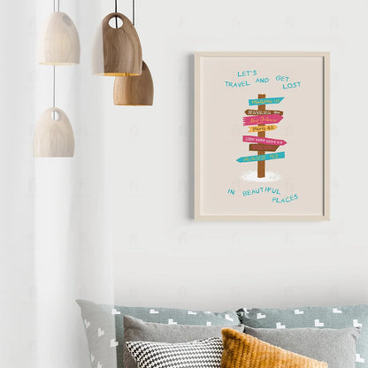 Plakat "Podróżujmy" - Kolorowa Grafika z Cytatem