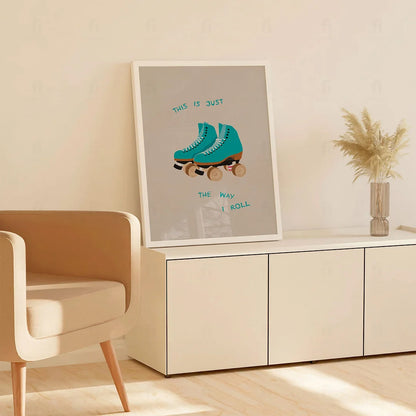 Plakat "Tak Toczy Się Moje Życie" - Grafika z Wrotkami