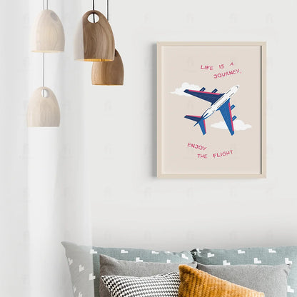 Plakat "Życie to podróż" - Inspirująca Grafika z Samolotem