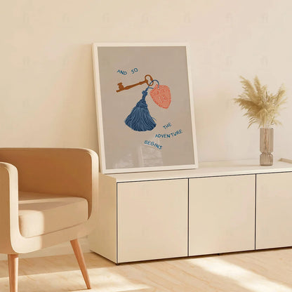 Plakat "I Tak Zaczyna Się Przygoda" - Inspirująca Grafika