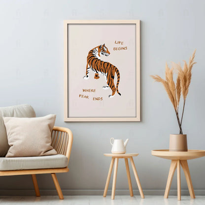 Plakat "Gdzie Kończy Się Strach" - Grafika z Tygrysem