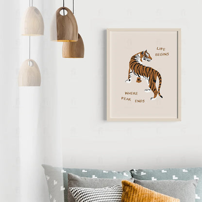 Plakat "Gdzie Kończy Się Strach" - Grafika z Tygrysem