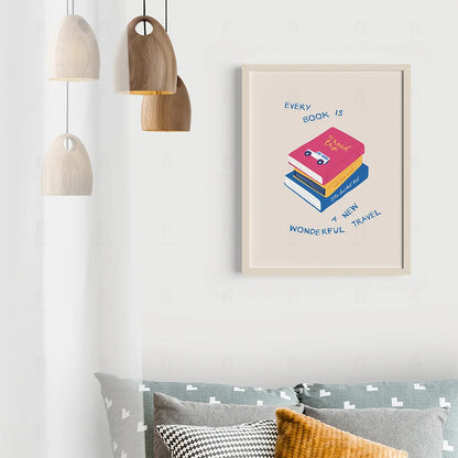 Plakat "Książka to Podróż" - Grafika dla Miłośników Czytania