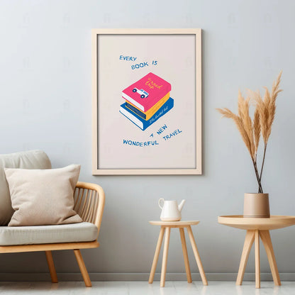 Plakat "Książka to Podróż" - Grafika dla Miłośników Czytania