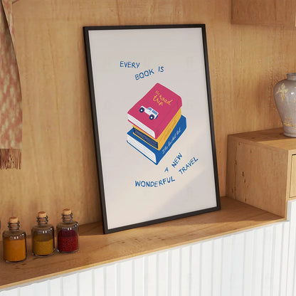 Plakat "Książka to Podróż" - Grafika dla Miłośników Czytania
