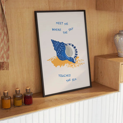 Plakat "Gdzie Niebo Dotyka Morza" - Grafika z Wielorybem