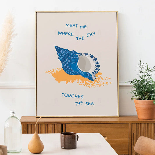 Plakat "Gdzie Niebo Dotyka Morza" - Grafika z Wielorybem