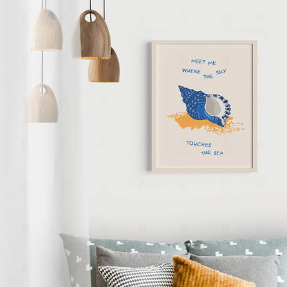 Plakat "Gdzie Niebo Dotyka Morza" - Grafika z Wielorybem