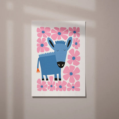 Plakat "Niebieski Osiołek" - Urocza Grafika do Pokoju Dziecka