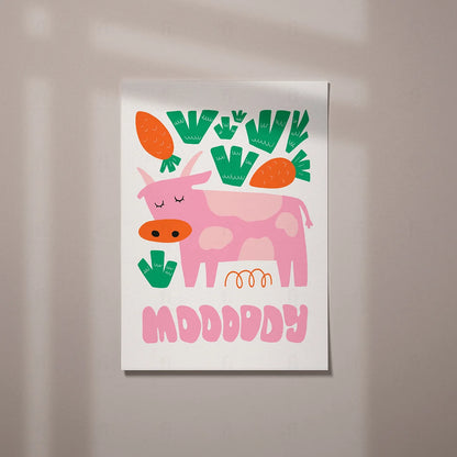 Plakat "Wesoła Krowa" - Radosna Grafika do Pokoju Dziecka