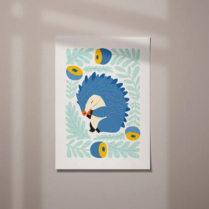 Plakat "Śpiący Jeż" - Urocza Grafika do Pokoju Dziecka