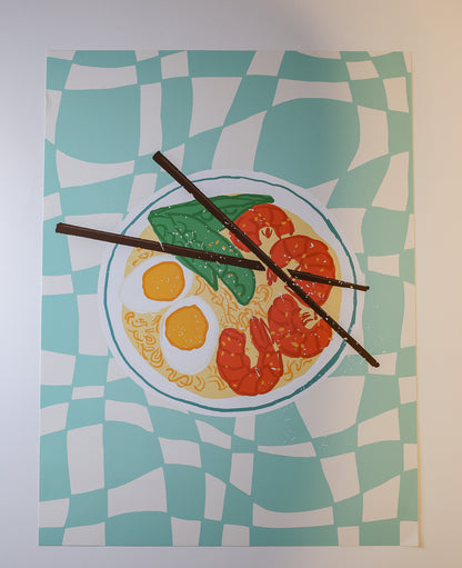 Plakat "Gorący Ramen" - Apetyczna Grafika w Stylu Azjatyckim - Outlet