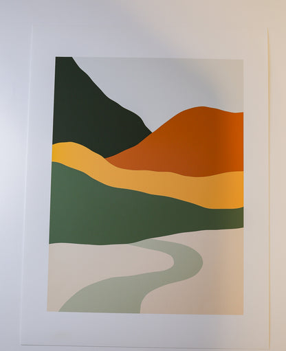 Plakat "Mountain View" - Abstrakcyjny Pejzaż - Outlet