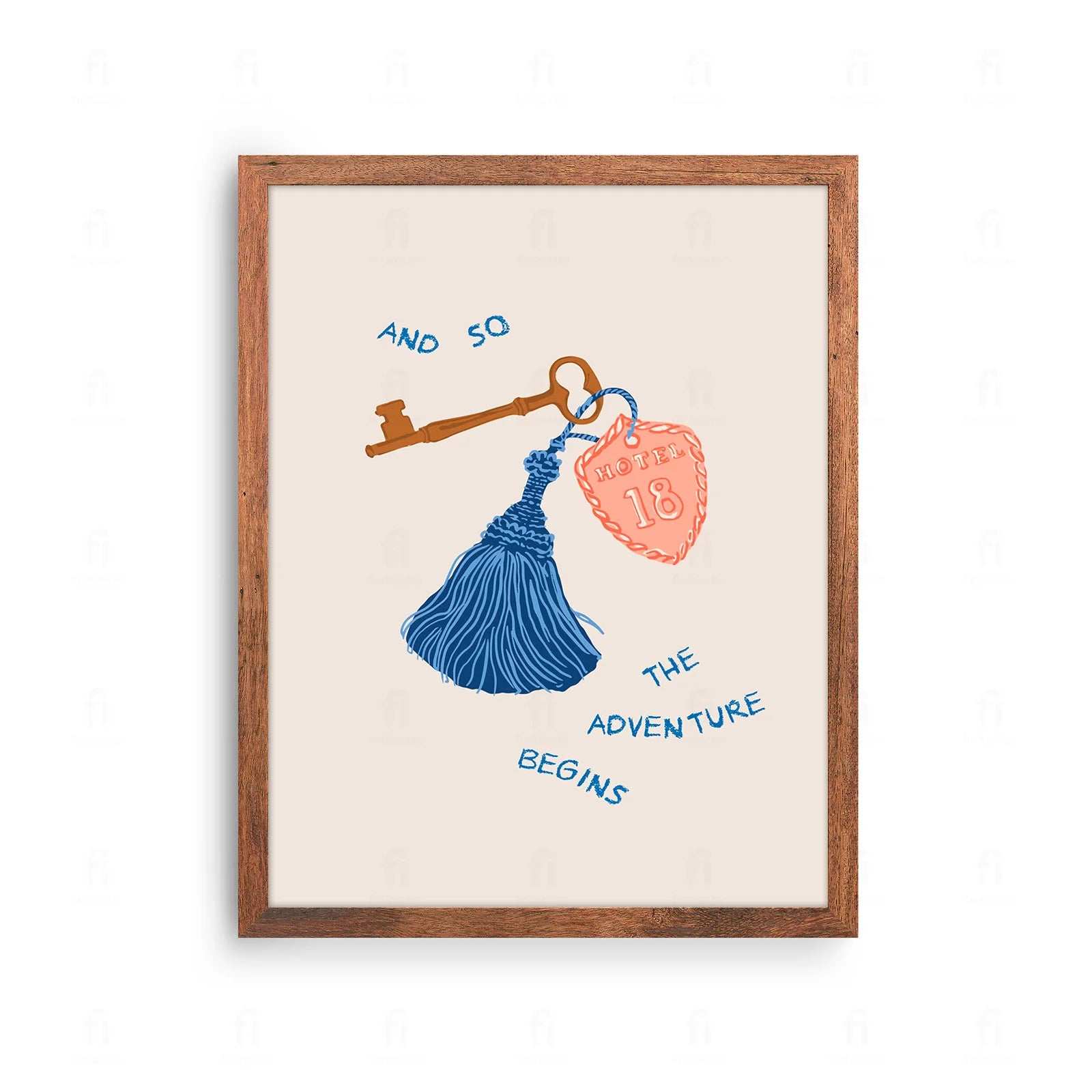 Plakat z inspirującą grafiką i napisem "I Tak Zaczyna Się Przygoda".
